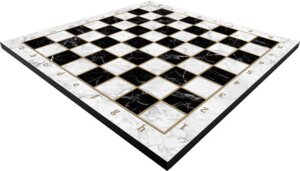 Houten schaakbord zwart/wit - Maat XL 37cm
