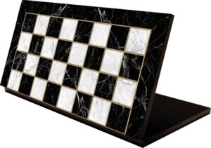 Inklapbaar schaakbord zwart/marmer - Maat XL 37cm