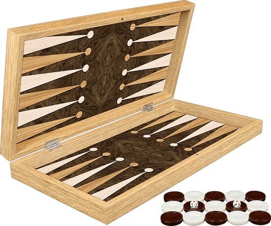 Klassiek Backgammon rosé bordspel - Maat S 25cm