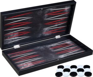 Leren Backgammon koffer - Maat XXL 48cm