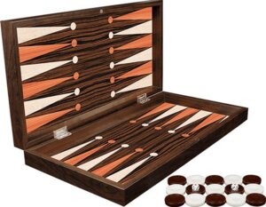 Backgammon Ebbenhouten bordspel - Maat L 38cm