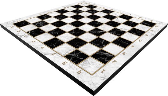 Houten schaakbord zwart/wit - Maat XL 30cm
